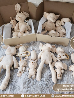 Baby Gift Set 4 ชิ้น ชุดของขวัญเด็กแรกเกิด ของเล่นเสริมพัฒนาการ