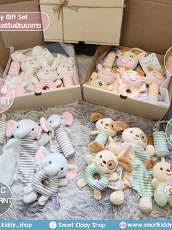 Baby Gift Set 4 ชิ้น ชุดของขวัญเด็กแรกเกิด ของเล่นเสริมพัฒนาการ