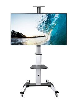 New! MH-F8700 ขาตั้งทีวี 37"-86" หมุนจอแนวตั้ง-แนวนอน, Aluminium Alloy ปรับความสูงได้ 1.20-1.60 เมตร, Max VESA 600x400 mm., Weight Capacity 50 Kg.