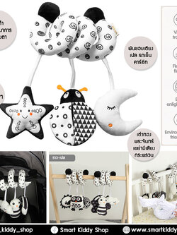 โมบายพันขอบเตียง สีขาว-ดำ : Lady bug