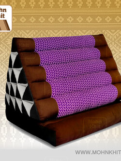 หมอนสามเหลื่ยม15 ช่องติดเบาะ1พับ ต่อผ้าพิเศษ 50x90x36Cm Tri-angle kapok Traditional Floor Cushions 15 holes with 1 part of mattress.