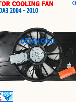 พัดลมระบายความร้อน มาสด้า3 เครื่อง 1.6 ปี 2004 - 2010 CF0089 Motor Cooling fan For MAZDA3 1.6 FMK-0333N โครงพัดลม เป่าหม้อน้ำ ระบายความร้อน มาสด้า 3 2005 2006 2007 2008 พัดลมไฟฟ้า