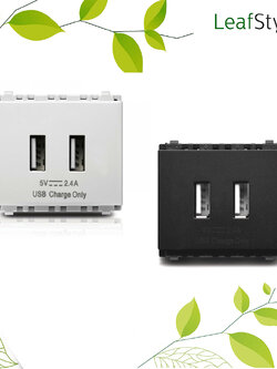 เต้ารับ USB 2 ช่อง ฟิลิปส์ รุ่นลีฟ LeafStyle 2M USB Socket PHILIPS