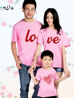 เสื้อครอบครัว เสื้อคู่รัก LoVe สีชมพู หวานมากๆๆ MMLLOVEPINK