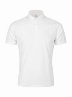 WARRIX PIN POLO Shirt เสื้อโปโล วอริกซ์ แขนสั่น ตัดต่อแบบไหล่ล้ำ สีขาว