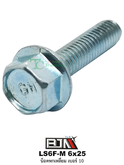 LS6F-M 6x25 น็อตหกเหลี่ยมเบอร์ 10 ( 1 ถุงมี 50 ตัว )