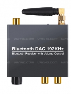192kHz/24bit Digital to Analog Audio Converter Plus Bluetooth Receiver V5.0 with Output Volume Adjustment
