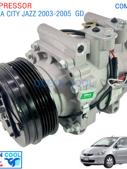 คอมเพรสเซอร์ ฮอนด้า ซิตี้ , แจ๊ส 2003 - 2005 COM0060 AC Compressor FOR Honda City , Jazz GD คอมแอร์รถยนต์ คอมเพลสเซอร์ คอม เเจ๊ส