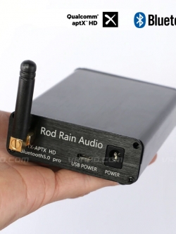 เครื่องรับสัญญาน Bluetooth V5.0+DAC 32-bit 384kHz ชิป CSR8675+PCM5102A รองรับ atpx-HD, 2ch RCA pre-out+3.5(mm)