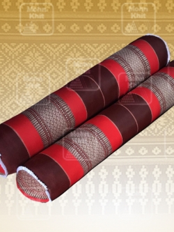 หมอนข้างเหลี่ยมขิด, หมอนข้างกลมขิด // Large Square Bolster Khit Pillow Size 20 cm x 105 cm