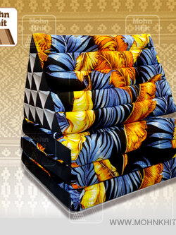 หมอนสามเหลี่ยมลายฮาวาย15 ช่องติดเบาะ3 พับ 57cmx180cmx36cm Tri-angle Cotton kapok 100%Traditional Floor Cushions 15 holes with 3 part of mattress.