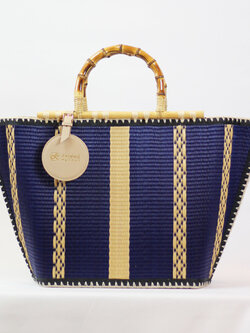 กระเป๋าเสื่อกก (รุ่นไม่บุผ้า) สีน้ำเงิน