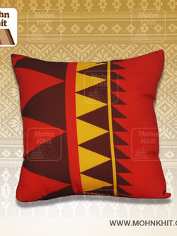 หมอนอิงลายวินเทจ 25x25Cm ผ้าแคนวาสใยสังเคราะห์, Thai Leaning Cushions Vintage Pillow 25x25Cm