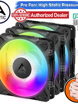 [CoolBlasterThai] ARCTIC P12 PRO PST A-RGB BLACK (size 120 mm.) X3 Value Pack PC Fan Case ประกัน 6 ปี