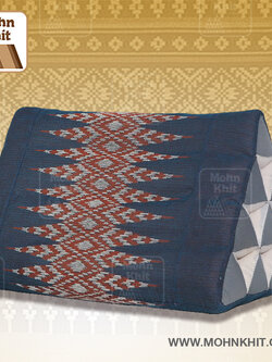 หมอนสามเหลี่ยม10ช่องแต่งผ้าทอ 50x28x30Cm.Decorate design Triangle kapok Traditional Floor Cushions 10 holes.