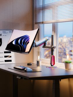 NB G80 RGB 32"-60" High-End Monitor Arm-Gaming ขาตั้งจอคอม ขายึดจอคอม แขนจับจอ Monitor แขนจับจอคอม(*ไม่รวมจอ) weight capacity 2-20 kg.