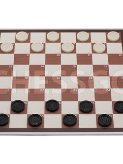 ชุดหมากฮอสมาตรฐาน (กระดานพลาสวูด+ตัวพลาสติกABS size L-24ตัว+ถุงผ้า)