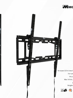 M mount 323A ขาแขวนทีวี Extra Slim 37"- 70" Tilt Curved & Flat panel TV wall mount (1.4), Max VESA 600 x 400 mm.,Weight Capacity 35 Kg.