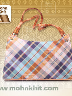 กระเป๋าผ้าทอขาวม้า กระเป๋าถือ กระเป๋าหิ้ว 11x27x16 Cm//Khit Bag, Tote Bag, Tote Bag