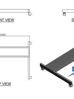 ฐานล้อเลื่อน สำหรับติดตั้งกับขาตั้งทีวีปรับยกขึ้น-ลงด้วยมอเตอร์ไฟฟ้า Metalnic M2000 และ ENIX MLS-3765 (ฺMatte Black / Gloss White)