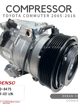คอมเพรสเซอร์ โตโยต้า ไฮเอท คอมมิวเตอร์ 2005 - 2016 10S17C เดนโซ่ แท้ COM0188 DENSO 447180 - 9475 COMPRESSOR TOYOTA HI-ACE COMMUTER ’05-’16 คอมแอร์