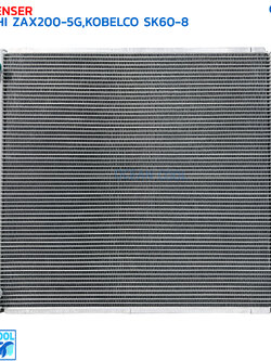 แผงแอร์ โกเบลโก้ เอสเค60 รุ่น 8 รุ่นยาว 48cm , PC60-8 , ฮิตาชิ 200 CD0218 CONDENSER KOBELCO SK60-8 , HITACHI ZAXIS 200 คอนเดนเซอร์ แผงคอยล์ร้อน รังผึ้งแอร์