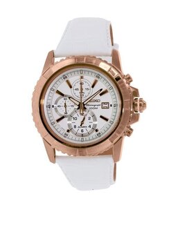 SEIKO นาฬิกาข้อมือ The Lord Alarm Chronograph Men's Watch รุ่น SNAE12P1 (สีขาว)