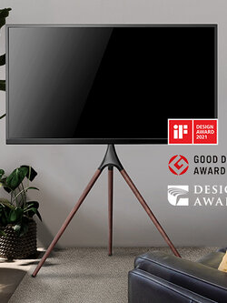 ARTTV65 (US model) ขาตั้งทีวี 43”- 65” ดีไซน์ขาตั้งภาพสามขา Tripod Easel TV Stand, Wooden Legs, 180° Swivel
