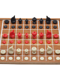 ชุดหมากรุกไทย(กระดานไม้อัดSTR+ตัวพลาสติกbermuda)