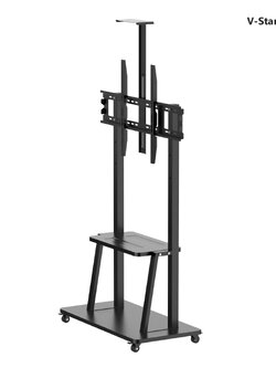 V-Star Y806/BF-02 (Classic) ขาตั้งทีวีล้อเลื่อน 60 - 98 นิ้ว ไม่ก้ม-เงย / พร้อมชั้นวางดีวีดี และกล้องวีดีโอคอนเฟอร์เร้นซ์ / สีดำ, Max VESA 900x600 mm., Weight Capacity 100 Kg.(ส่งฟรีทั่วไทย)