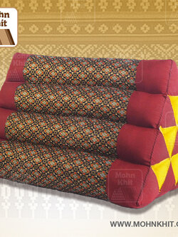 หมอนสามเหลี่ยม10ช่อง50x28x30Cm.Decorate design Triangle kapok 100%Traditional Floor Cushions 10 holes.