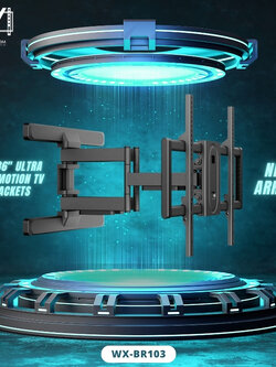New WX-BR103 ขาแขวนทีวี 37"-86" Ultra Stylish Full-Motion TV Wall Mounts, Max VESA 600x400 mm., Weight Capacity 60Kg.