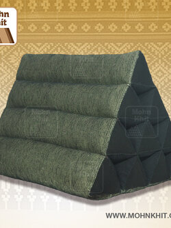 หมอนสามเหลี่ยม10ช่องจัมโบ้ผ้าเฟอร์ 58cmx40cmx40cm// Thai Silk Tri-angle Cotton kapok 100%Traditional Floor Cushions.
