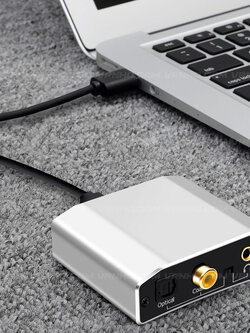 PDAC24-01USB DAC Audio 192kHz 24bit USB Type-C to Optical Coaxial 3.5mm AUX Converter Decoder