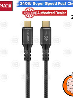 [CoolBlasterThai] PROMATE 240W Super Speed Fast Charging USB-C Cable (PowerBolt240-2M) (2Y Warranty)
