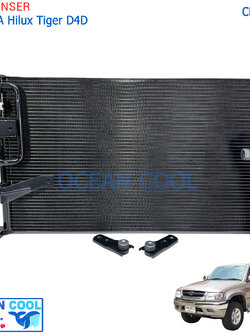 แผงแอร์ โตโยต้า ไทเกอร์ D4D 1998 - 2005 CD0186 แบบรุ่นใหม่ Parallel Flow ระบายความร้อนดี CONDENSER toyota hilux Tiger D4D คอนเดนเซอร์ แผงคอยล์ร้อน ท่อน้ำยา 46แถว
