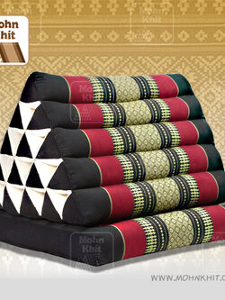 หมอนสามเหลี่ยม 15 ช่องติดเบาะ 1 พับ 55cmx76cmx36 cm Triangle Khit Thai Floor Cushions Traditional handmade 15 holes with 1 part of mattress.