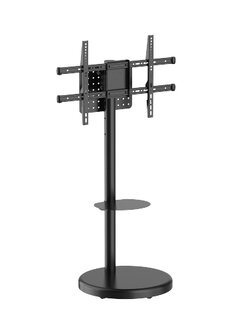 "Stand by You XL" (Matte Black) ขาตั้งทีวี 37-86 นิ้ว Heavy-Duty Mobile TV Floor Stand with shelve, Max VESA 600x400mm., Weight Capacity 50 Kg.(*ไม่รวมจอ)