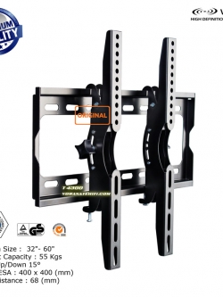 New! T4300 (เหล็กหนา) ขาแขวนทีวี LED, LCD TV ขนาด 32-60 นิ้ว ปรับก้ม-เงยได้, Max VESA 400x400 mm., Weight Capacity 55 kg.