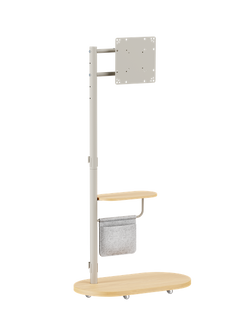 Eva (เอวา) Matte White ขาตั้งทีวี 17"-43" ดีไซน์เก๋ พร้อมล้อเลื่อน VESA 75x75 to 200x200 (mm)., Weight Capacity 15 Kg.
