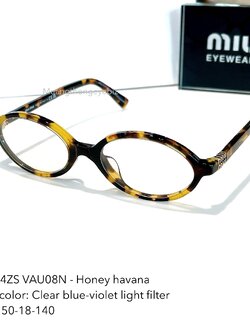 MIUMIU Regard MU 04ZSF VAU08N (เลนส์ Blue Light )