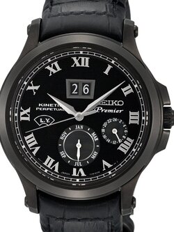 SEIKO Kinetic Perpetual นาฬิกาข้อมือผู้ชาย รุ่น SNP045P1 (สีดำ)