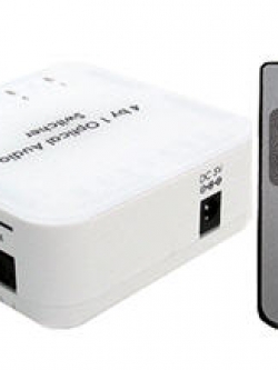 OPTISW-4P Premium 4-Port Digital Optical Audio 24/192 kHz Switch With Remote