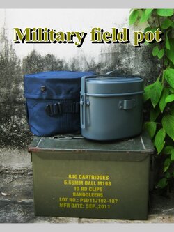 Army field pots, หม้อสนาม ผลิตใหม่ สีเทา