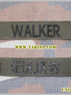 ป้ายชื่อ เขียวดำ หลังแซมขาว