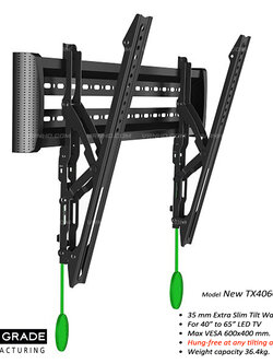 TX4060HG ขาแขวนทีวี Extra Slim 40"-65" Hung-free Tilting Wall mount,Max VESA 600x400 mm.,Weight Capacity 36.4Kg