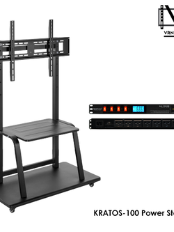 KRATOS-100 Power Station (Matte Black) ขาตั้งทีวี,จอ interactive,touch screen ขนาด 37"-100" *ปรับก้ม-เงยไม่ได้, ปรับความสูงได้, Max VESA 800x600 mm., Weight Capacity 150 Kg.