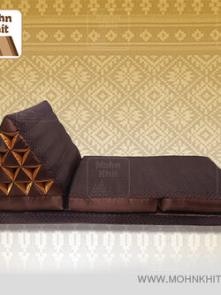 หมอนสามเหลี่ยม 15ช่องติดเบาะ3พับเสริมฐาน2ชั้น 60cmx180cmx56 cm// Triangle Thai Floor Cushions Traditional.