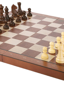 ชุดหมากรุกสากล(ไม้walnut+ไม้ebony) Gold Knight Chess Set 52
