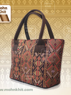 กระเป๋าแพรวา,กระเป๋าผ้าขิด กระเป๋าถือ กระเป๋าหิ้ว 12x19x19Cm//Khit Bag, Tote Bag, Tote Bag